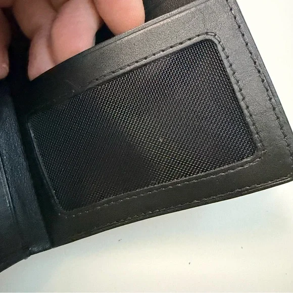 Arrows Wallet Bifold Leather Credit Card Slots Mesh ID Snap Coin Pouch Black - Picture 13 of 16